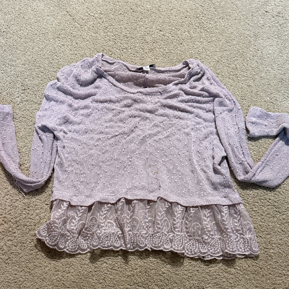 American Eagle Outfitters Lavender Shear Knit Top